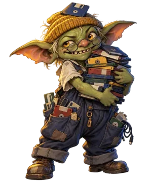 Cache Goblin holding a saved discovery