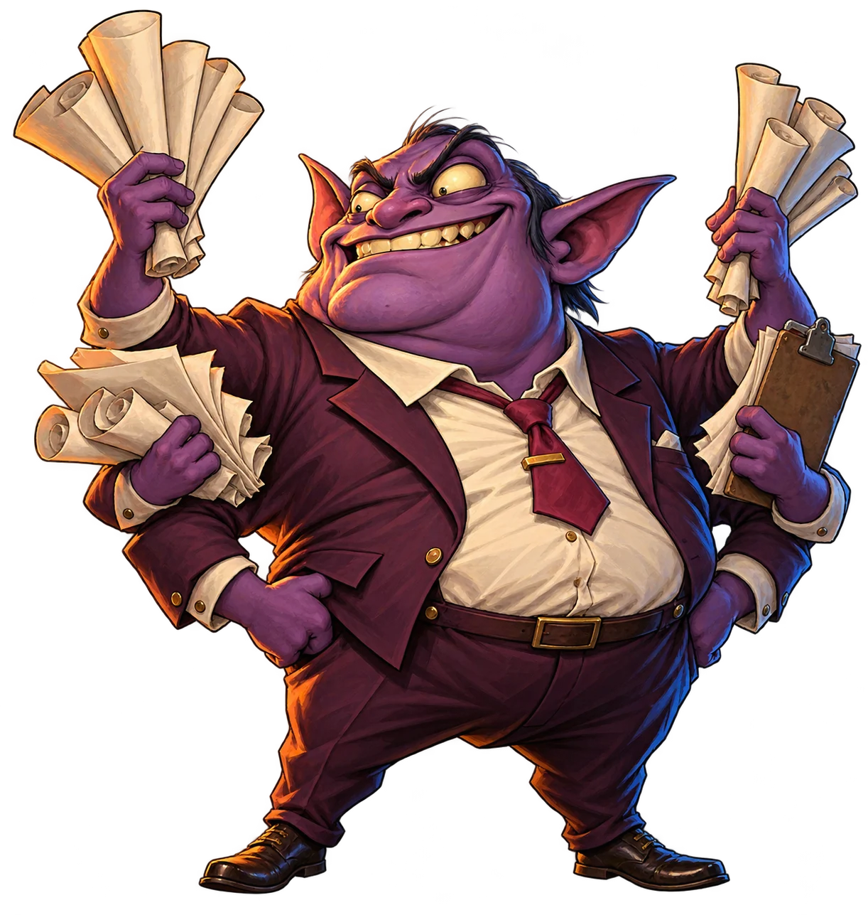 The six-armed Scope Creep carrying change requests